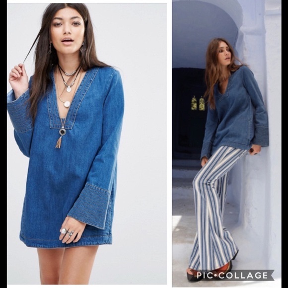 free people denim tunic